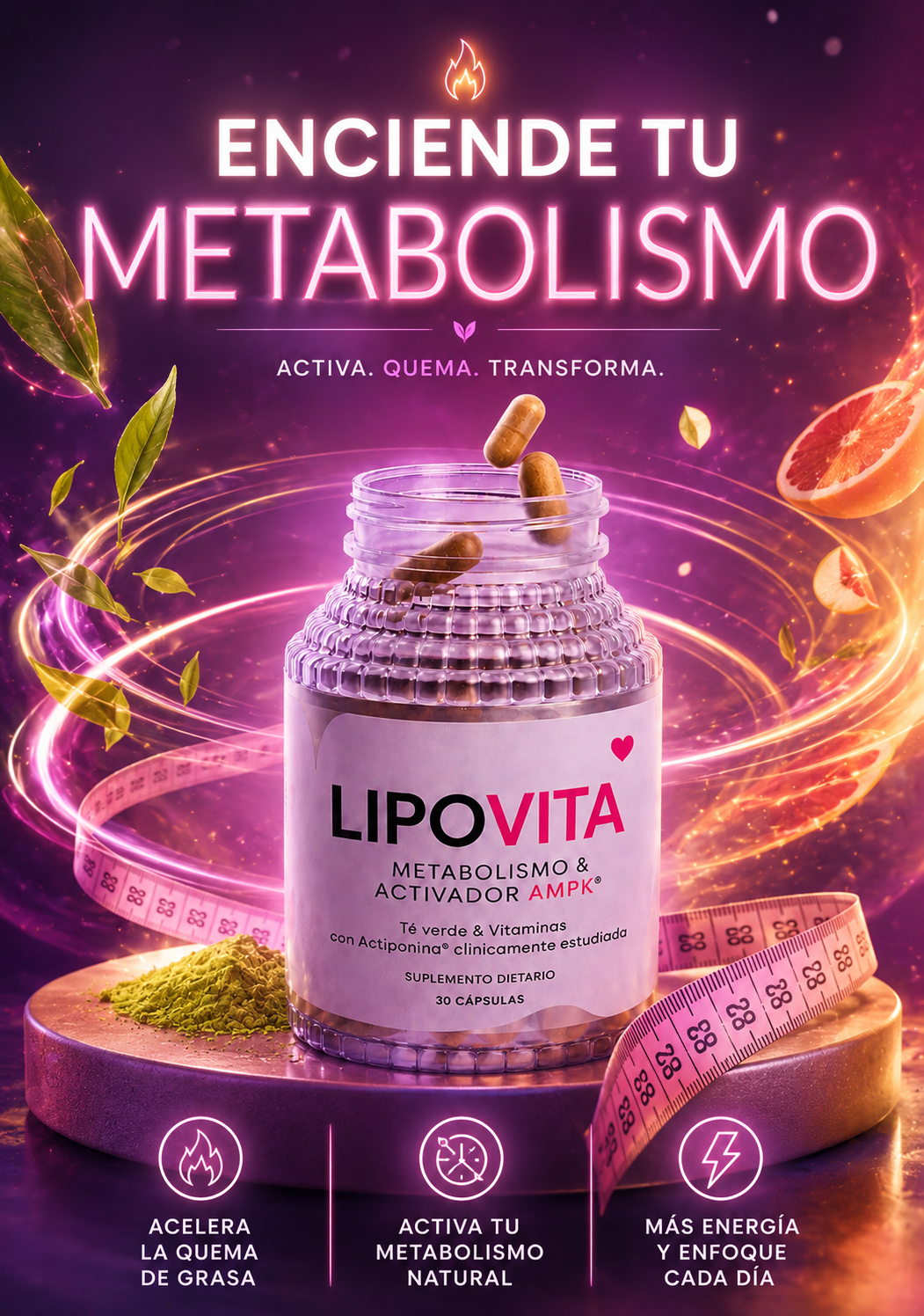 LIPOVITA™| Activador Metabólico · Quema Grasa Natural 24hs